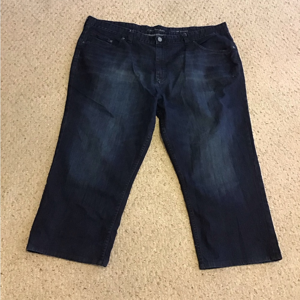 CALVIN KLEIN JEANS MENS DARK WASH SZ 48x34 EUC STRAIGHT LEG